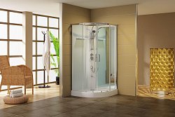Душевая кабина Aquanet Passion R 2.0 90x90, прозрачное стекло, поддон низкий, двери раздвижные