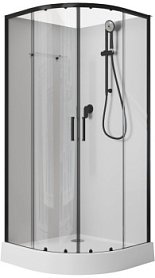 Душевая кабина Aquanet Passion EVO R black 90x90 набор 1, поддон низкий, двери раздвижные